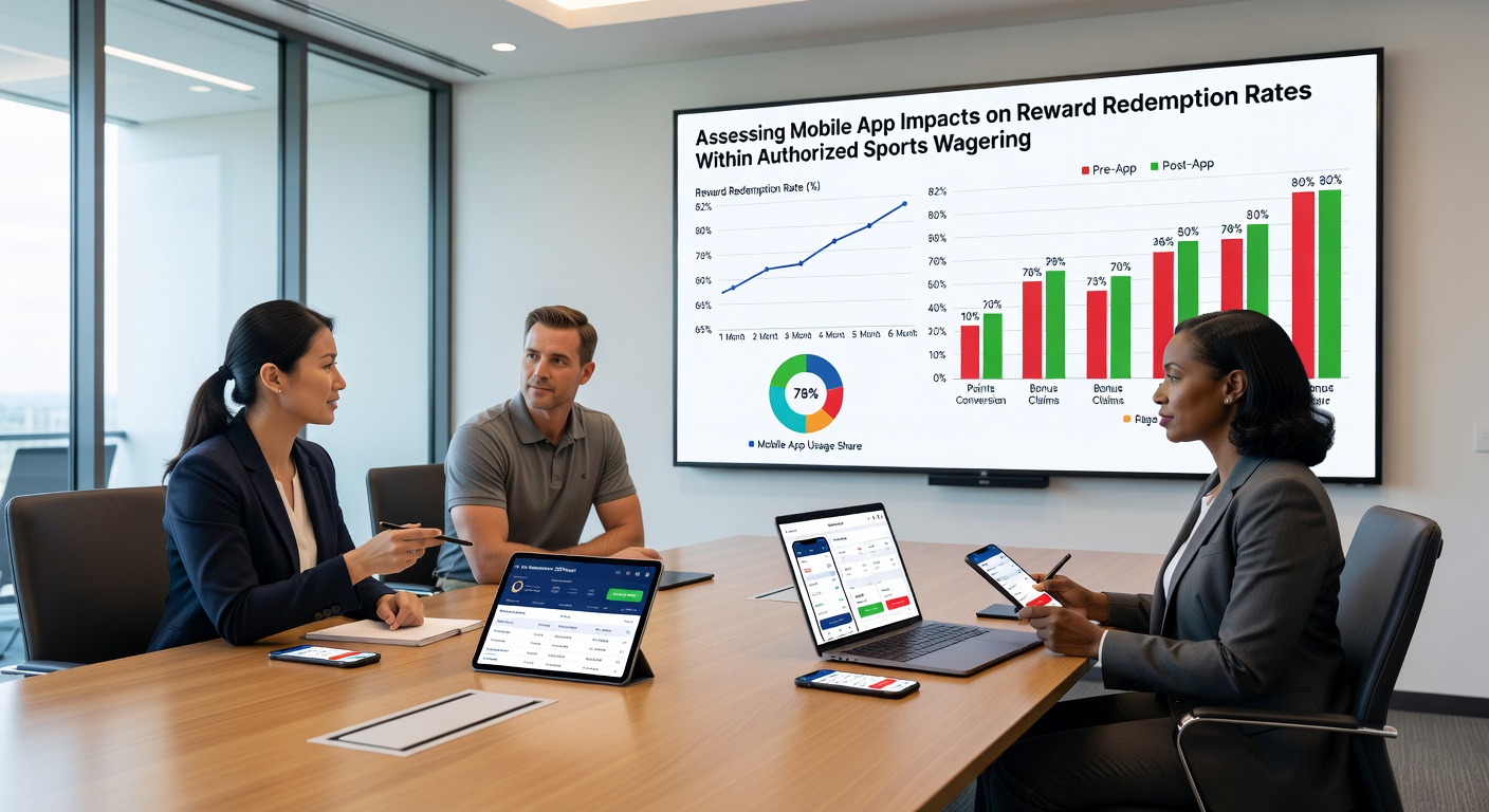 Analytics dashboard showing reward redemption trends and user engagement metrics on authorized sports betting platforms