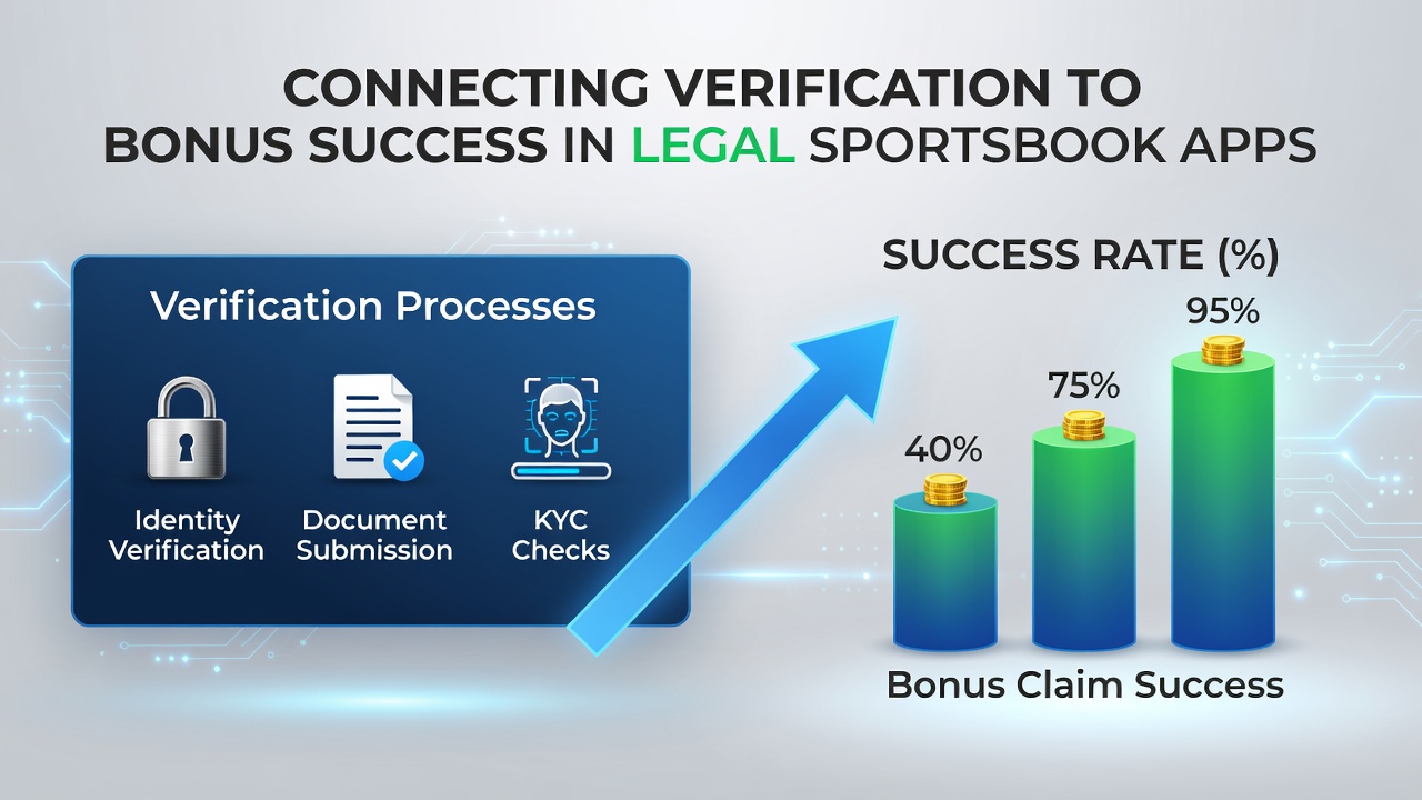 Verification interface on a regulated sportsbook app showing document upload steps