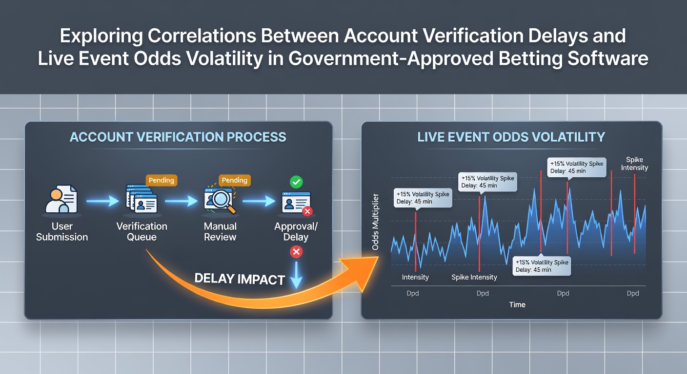 Chart displaying account verification processing times alongside fluctuations in live betting odds across multiple platforms