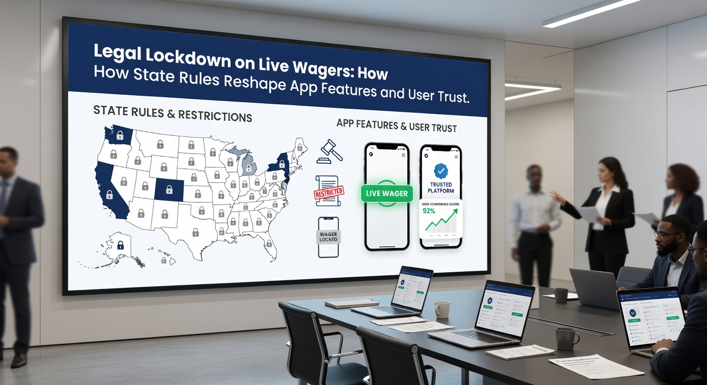 Screenshot of a mobile betting app interface displaying state-specific live wager restrictions and compliance notifications during an NBA game