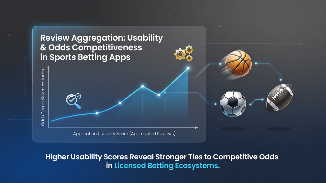 Dashboard view of aggregated user reviews comparing app usability metrics with odds competitiveness scores across official sports betting programs