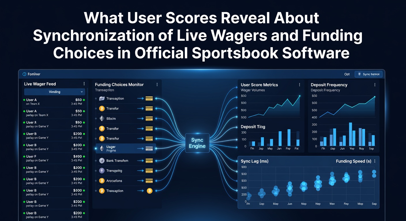 User interface showing live betting synchronization with payment options in sportsbook software